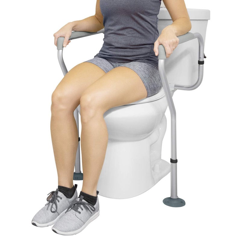 Vive Toilet Safety Rails for Seniors Adjustable Grab Bars for Toilet Toilet Safety Frame Toilet Assistance for Elderly Disabled Toilet Seat with Handles Bathroom Assist Bar Support Aid - Image 3