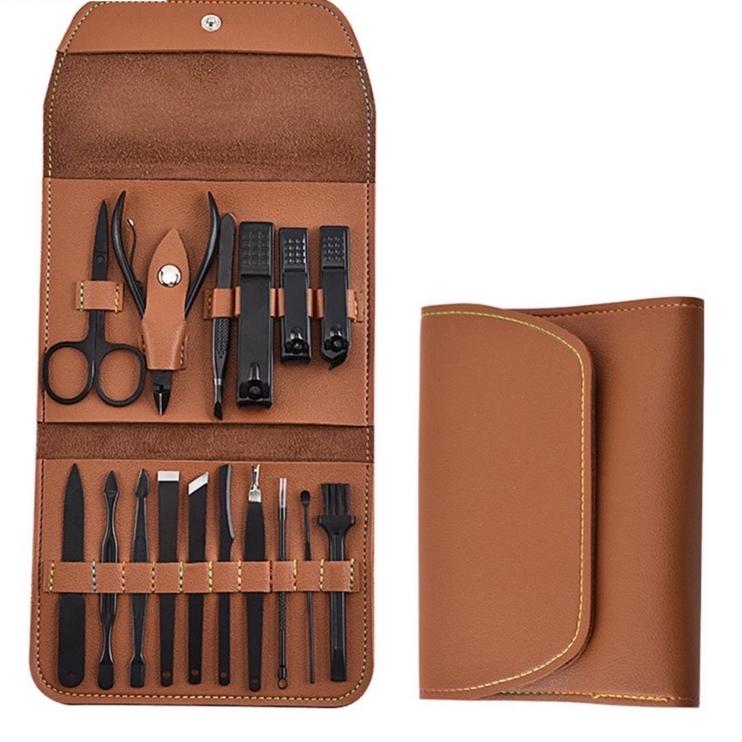 Manicure Scissors Care Tool Stainless Steel Beauty Nail Clippers Nail Pedicure Knife 12/16 in1 Set(12pcs-Rose Gold) - Image 2