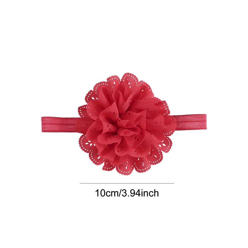 Angla 2pcs Flower Headband Tutu Skirt for Newborn Baby Girl Toddlers Infant 0-12 Months (Red) - Image 5