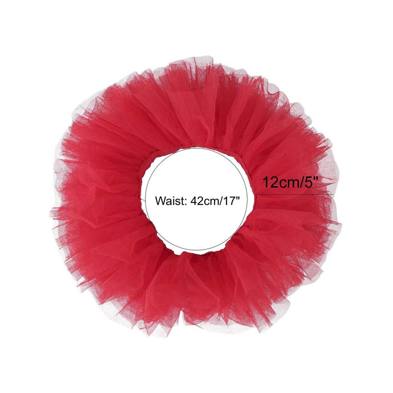 Angla 2pcs Flower Headband Tutu Skirt for Newborn Baby Girl Toddlers Infant 0-12 Months (Red) - Image 4
