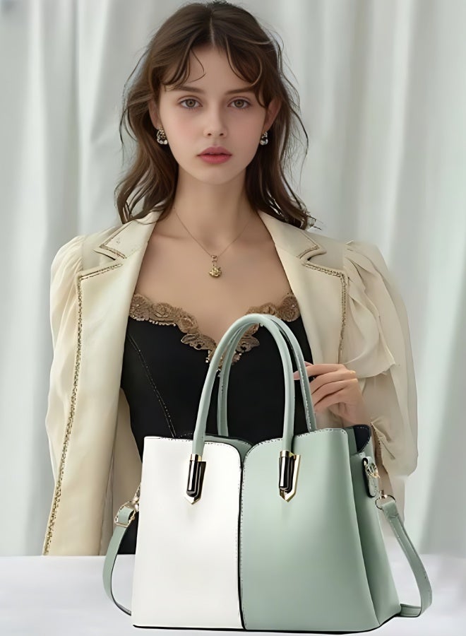 SHABILI Women's Fashion Luxury Shoulder Bags, Ladies Designer Contrast Color Handbag Tote Bags Clutch Bag, PU Leather Crossbody Bag Satchel Bag Beach Bag Carry Bag for College Students and Teenagers  - Image 4