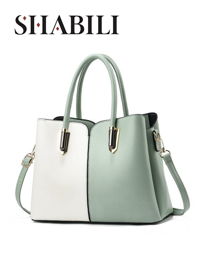 SHABILI Women's Fashion Luxury Shoulder Bags, Ladies Designer Contrast Color Handbag Tote Bags Clutch Bag, PU Leather Crossbody Bag Satchel Bag Beach Bag Carry Bag for College Students and Teenagers  - Image 1