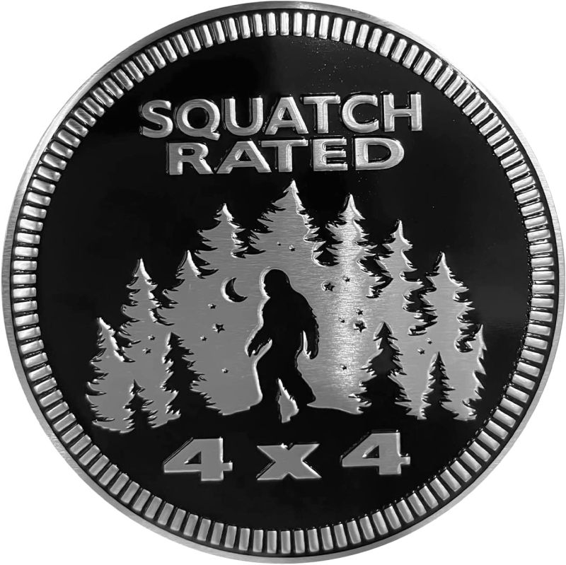 3D Metal Bigfoot Car Emblem 25 x 25 x 5 Millimeters Black - Weather-Resistant Silver Finish Raised Sasquatch Badge Universal Fitment for SUVs Trucks Jeep Wrangler - Image 3