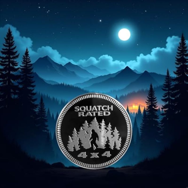 3D Metal Bigfoot Car Emblem 25 x 25 x 5 Millimeters Black - Weather-Resistant Silver Finish Raised Sasquatch Badge Universal Fitment for SUVs Trucks Jeep Wrangler - Image 2