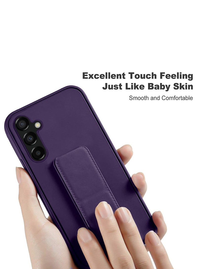 Wtech Hand Grip And Multi Stand Magnetic Car Mount Kickstand Finger Strap Case Cover For Samsung Galaxy S23 FE 5G 2023 Eggplant Purple - Image 4