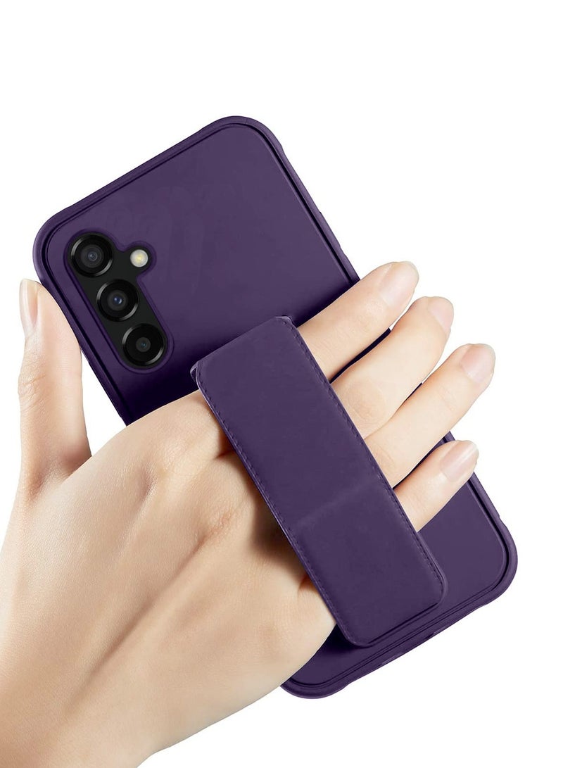 Wtech Hand Grip And Multi Stand Magnetic Car Mount Kickstand Finger Strap Case Cover For Samsung Galaxy S23 FE 5G 2023 Eggplant Purple - Image 2