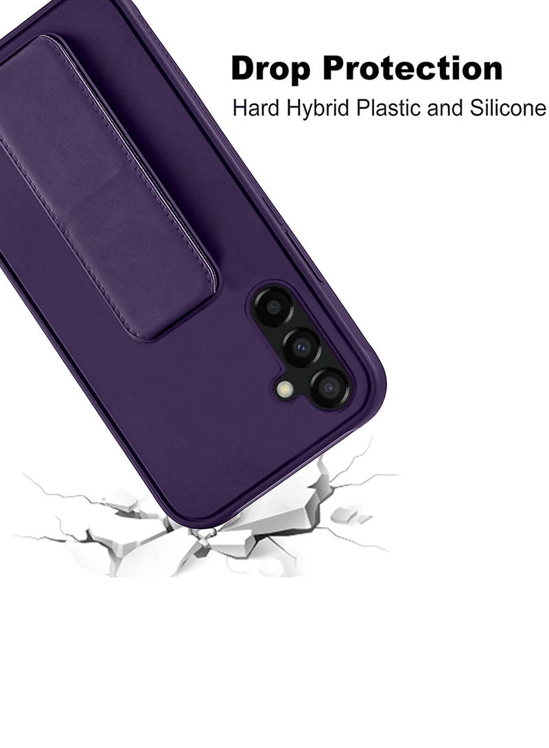 Wtech Hand Grip And Multi Stand Magnetic Car Mount Kickstand Finger Strap Case Cover For Samsung Galaxy S23 FE 5G 2023 Eggplant Purple - Image 5