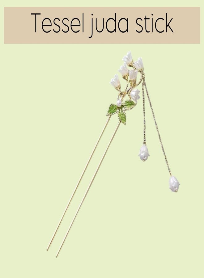 ECLATE ACCESSORIES INHEAVEN Traditional Chinese Hair Stick, Pearl Flower Design, Handcrafted Hair Accessory - Image 2
