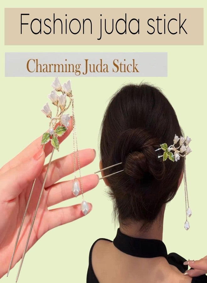 ECLATE ACCESSORIES INHEAVEN Traditional Chinese Hair Stick, Pearl Flower Design, Handcrafted Hair Accessory - Image 5