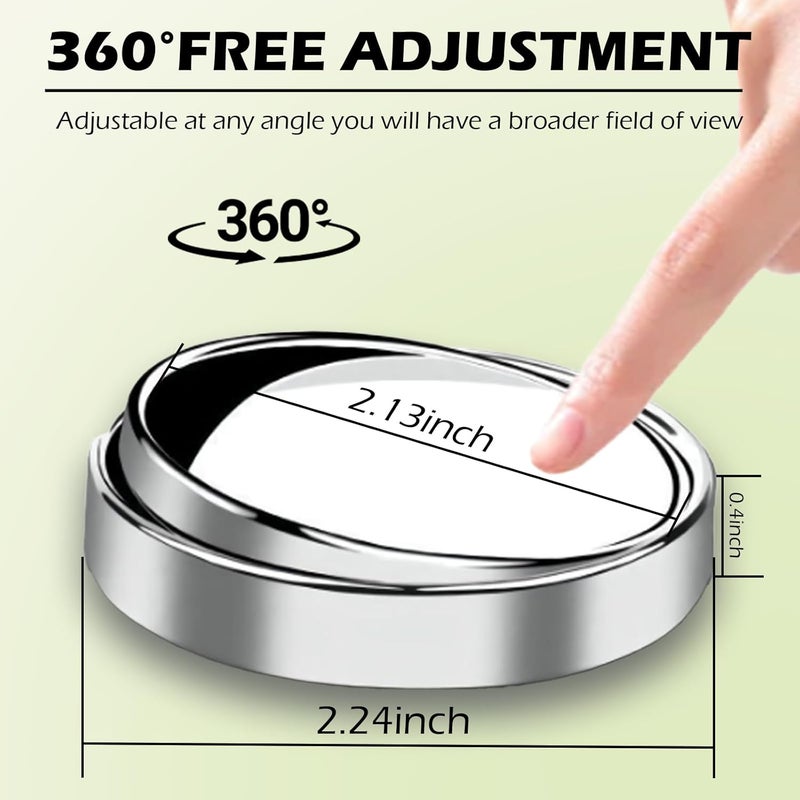 مرايا السيارات للرؤية الخلفية للنقاط العمياء، مرايا صغيرة قابلة للتعديل بزاوية 360 درجة للسيارات وسيارات الدفع الرباعي والشاحنات، عبوة من 2 - Image 4