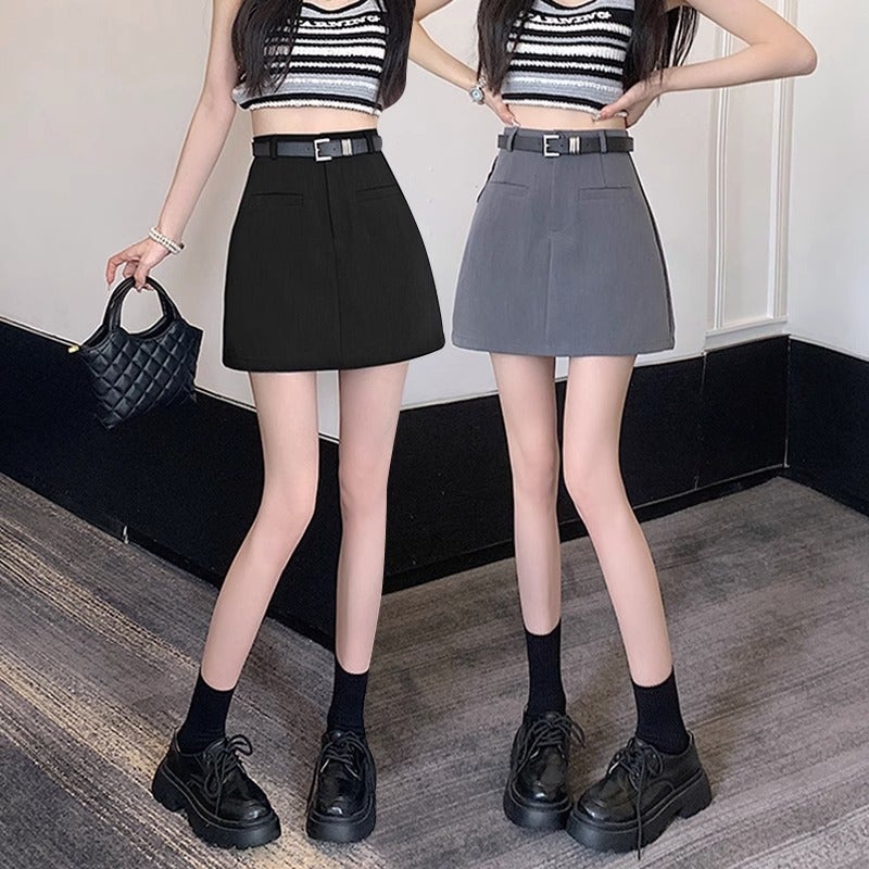Spring High Waist Slimming Girl Suit Skirt Korean Casual Hip Skirt Elegant A- Line Skirt - Image 2
