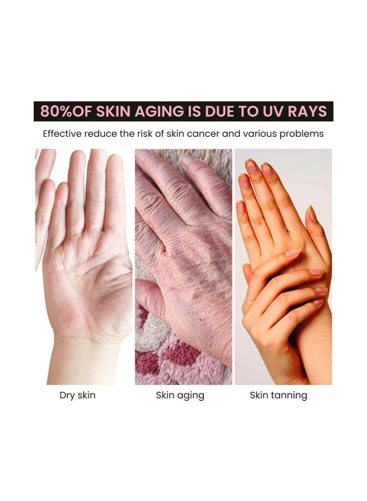 إيلهو قفازات مضادة للأشعة فوق البنفسجية لمصباح أظافر الجل، قفازات حماية من الأشعة فوق البنفسجية UPF99 للمهنيين للعناية بالأظافر وقاية من الشمس الصيفية (أسود) - Image 2