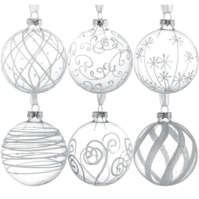 314 INCH GLASS BALL ORNAMENTS SET OF 6 CHRISTMAS TREE DECORATION BALLS FILLABLE ORNAMENTS FOR DIY CRAFT PROJECTS CHRISTMAS WEDDING PARTY HOME DECOR