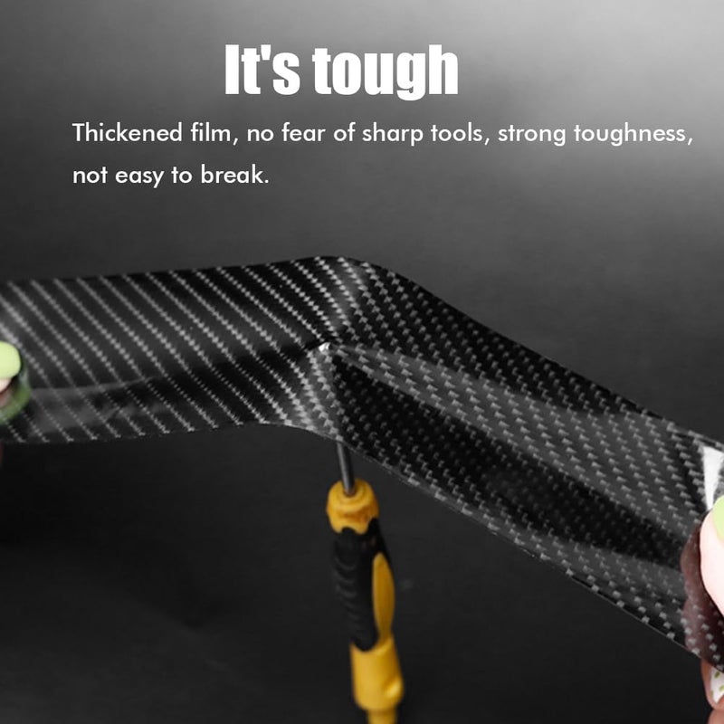 Pongnas 5D Carbon Fiber Car Door Sill Protector Strips Self Adhesive Bubble Release Threshold Plates for Interior Trim (#69) - Image 3