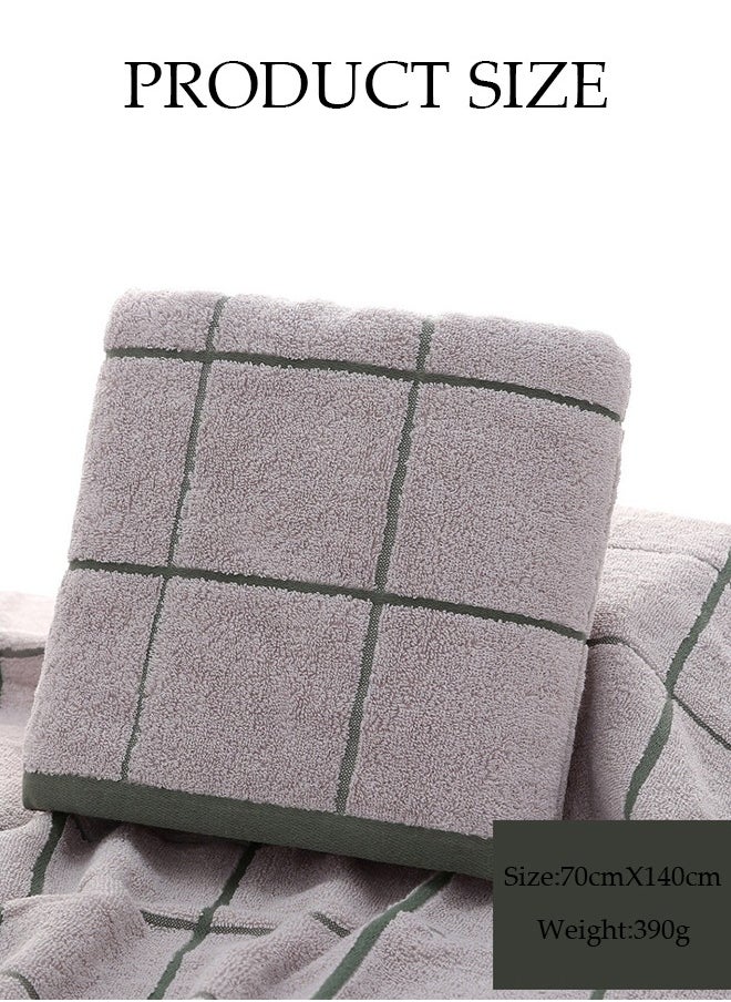 DUNISO - Luxury Bath Towel 100% Cotton, Highly Absorbent,Cotton Bath Sheets Household Beach Swimming Pool BathTowel (70 x 140 cm,Light Grey) - Image 1
