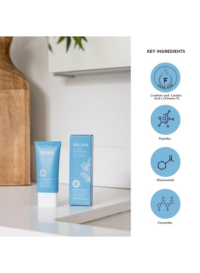 bolden Fhydra Moisturizer Daily Face Cream To Hydrate & Moisturize Dry Skin Made With Ceramides Peptides & Vitamin F 1.7 Fl Oz - Image 4
