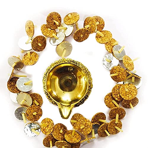 Jainkart Eco-Friendly Cork-Based Floating Oil Wicks Diya Bati Parsi Vat Pack of (Approx 500 Wicks), Long-Lasting, Smoke-Free Diya Baatis for Pujas and Festivals - Image 4