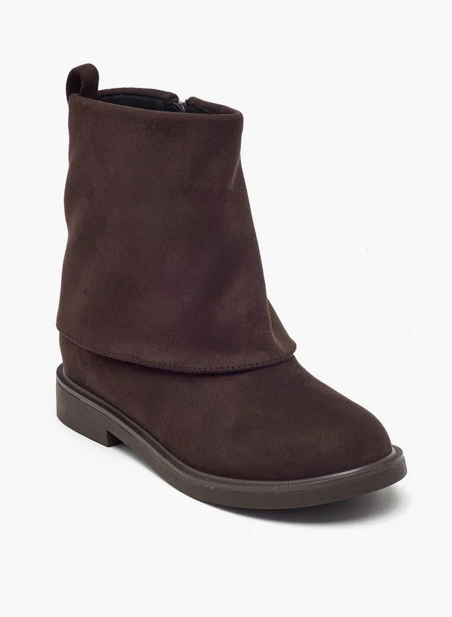 ليتل ميسي Girls Foldover Ankle Boots