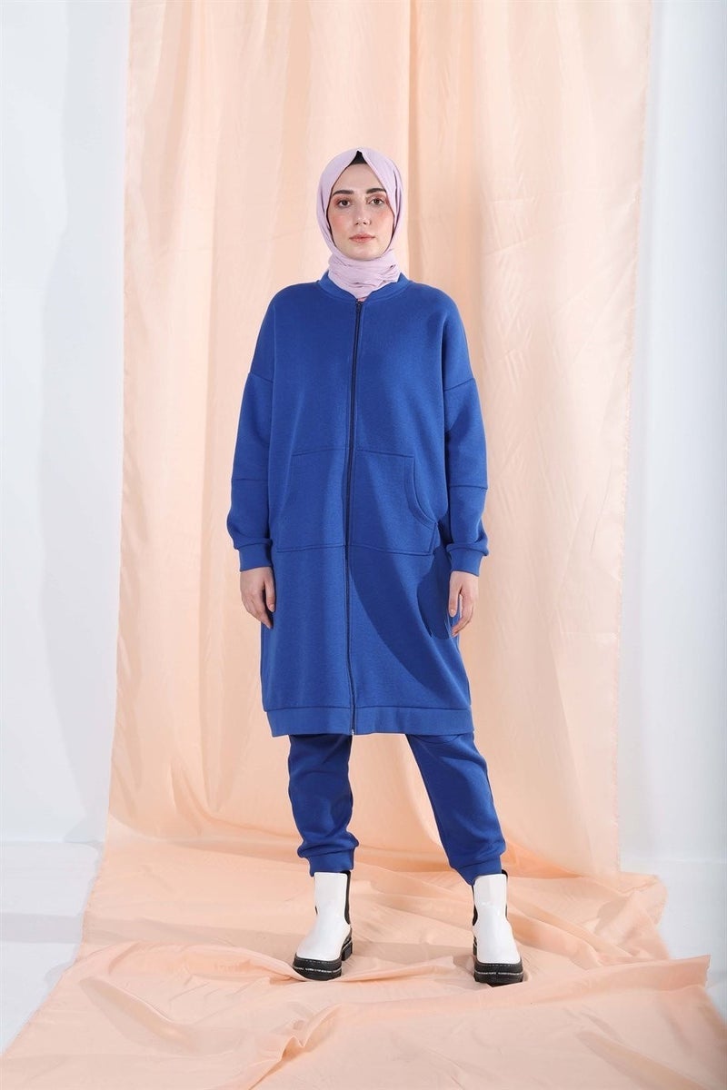 Plistre Pleated 1919_ZIPPERED Tracksuit Hijab Set - Image 3