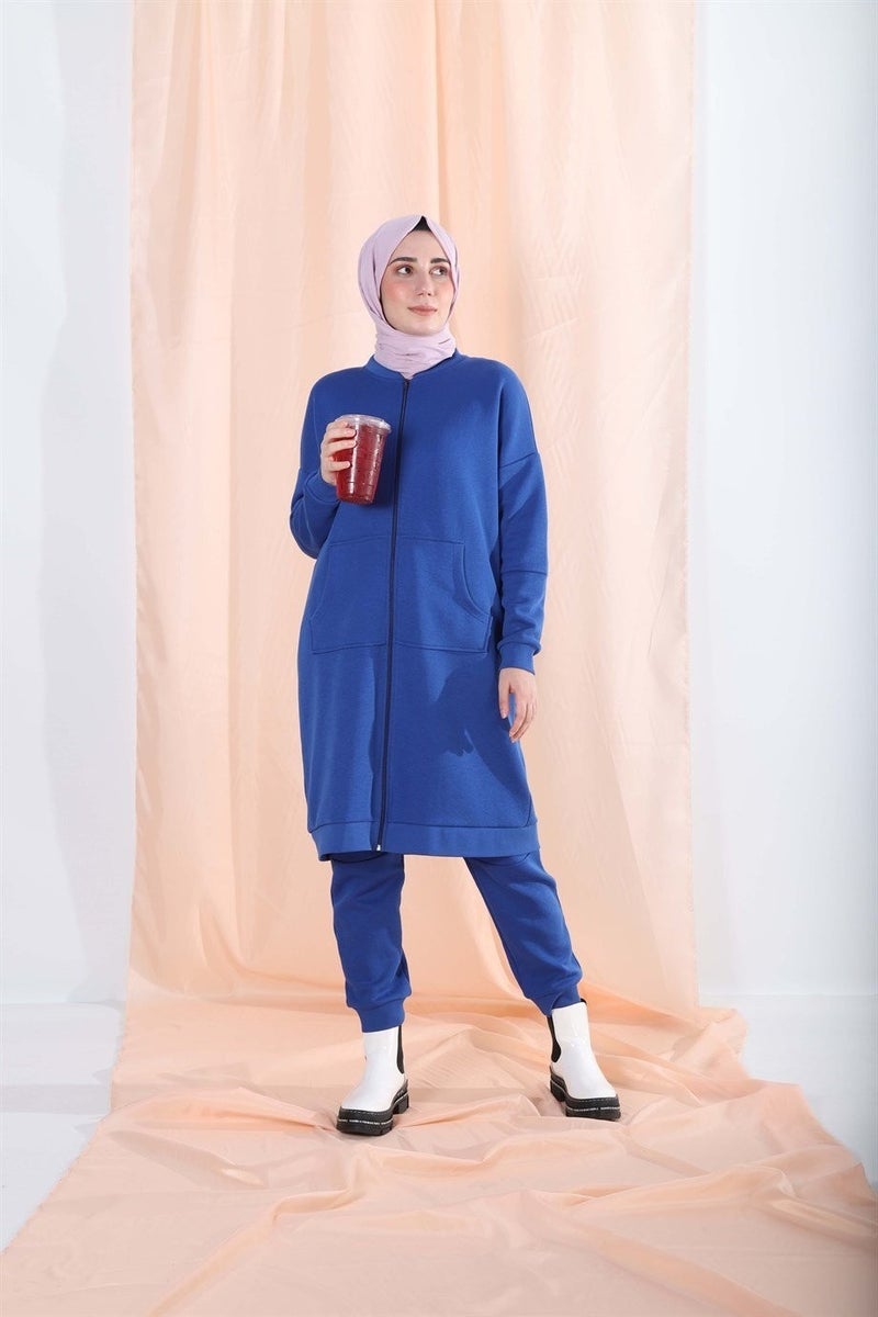Plistre Pleated 1919_ZIPPERED Tracksuit Hijab Set - Image 4