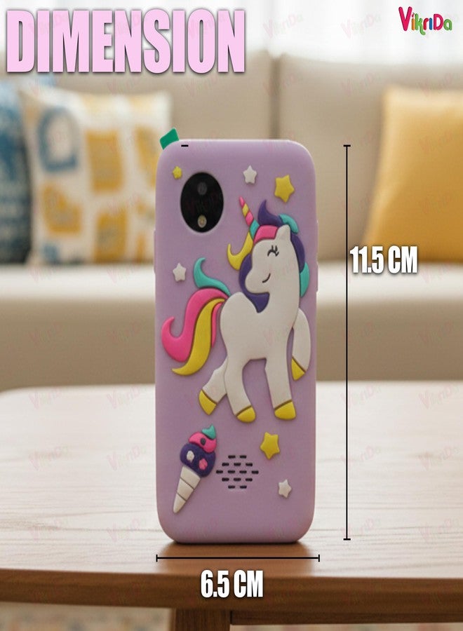 VikriDA Plastic Kids Smartphone Toy with MP3 Music Player Bumper Back Case Dual Camera for Selfies in-Built Games 2.4" Screen 8MP Camera Toys for Boys & Girls (Purple) - Image 4