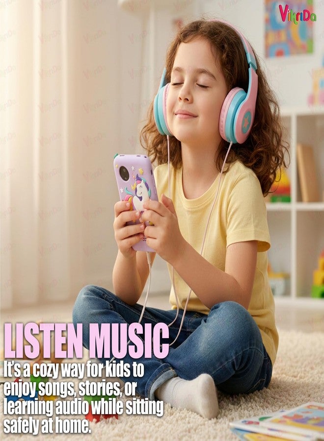 VikriDA Plastic Kids Smartphone Toy with MP3 Music Player Bumper Back Case Dual Camera for Selfies in-Built Games 2.4" Screen 8MP Camera Toys for Boys & Girls (Purple) - Image 3