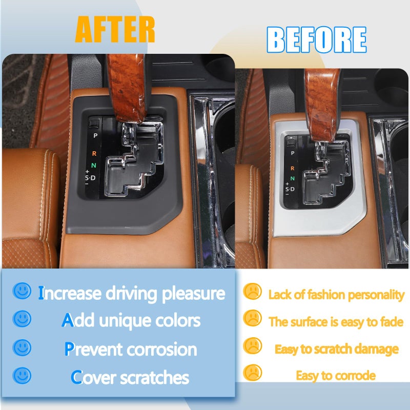 LLKUANG LLKUANG for Toyota Tundra 2014-2021 ABS Center Console Gear Shift Panel Frame Trim Car Accessories (Matte Black)  - Image 2