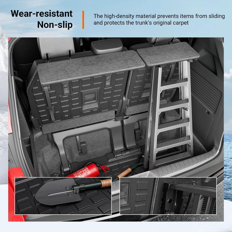 powoq 7&8 Seats Cargo Mat Compatible with 2021-2026 Toyota Sienna Trunk Mat Cargo Liner TPE Backrest Mat Trunk Liner Replacement for 2021-2026 Toyota Sienna Accessories (Trunk Mat+Backrest Mat) - Image 4