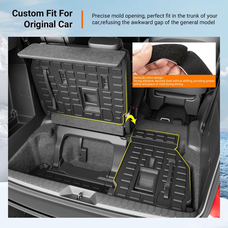 powoq 7&8 Seats Cargo Mat Compatible with 2021-2026 Toyota Sienna Trunk Mat Cargo Liner TPE Backrest Mat Trunk Liner Replacement for 2021-2026 Toyota Sienna Accessories (Trunk Mat+Backrest Mat) - Image 2