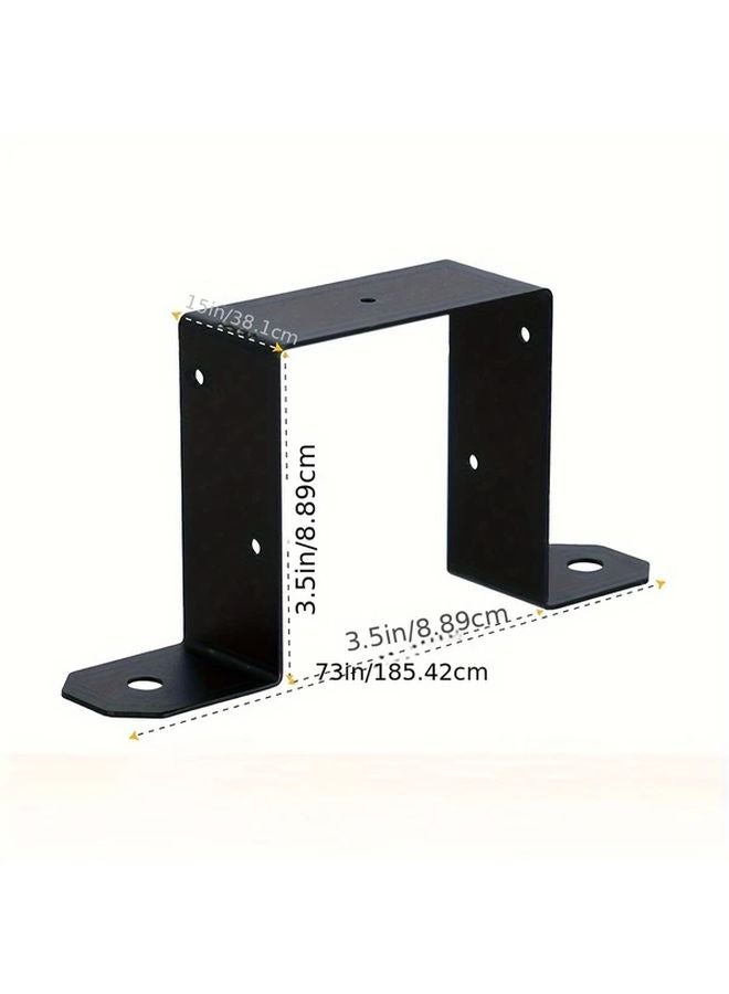 Black Fence Post Holder Heavy Duty U Shaped Metal Bracket For 4x4 Wooden Posts - Image 4