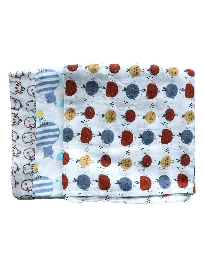 Dolphers Organic Cotton Baby Muslin Swaddle (Multicolour, 100X100 Cm) - Pack Of 3 - Image 2