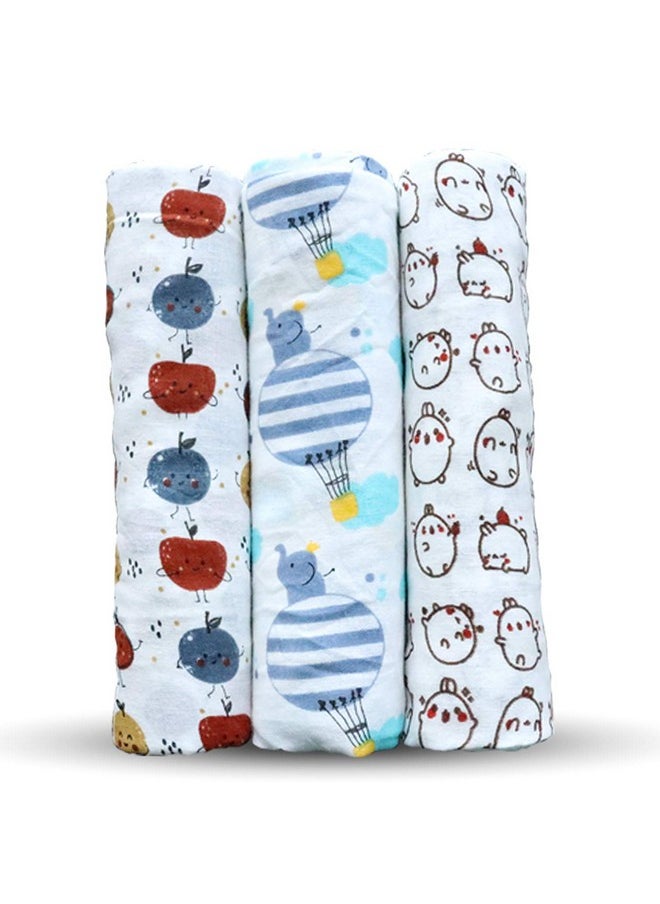 Organic Cotton Baby Muslin Swaddle (Multicolour, 100X100 Cm) - Pack Of 3 - pzsku/Z94FBE1FDFA262F9968EEZ/45/_/1735567051/a1a91c61-68e3-4a66-8618-929a7e1e242a