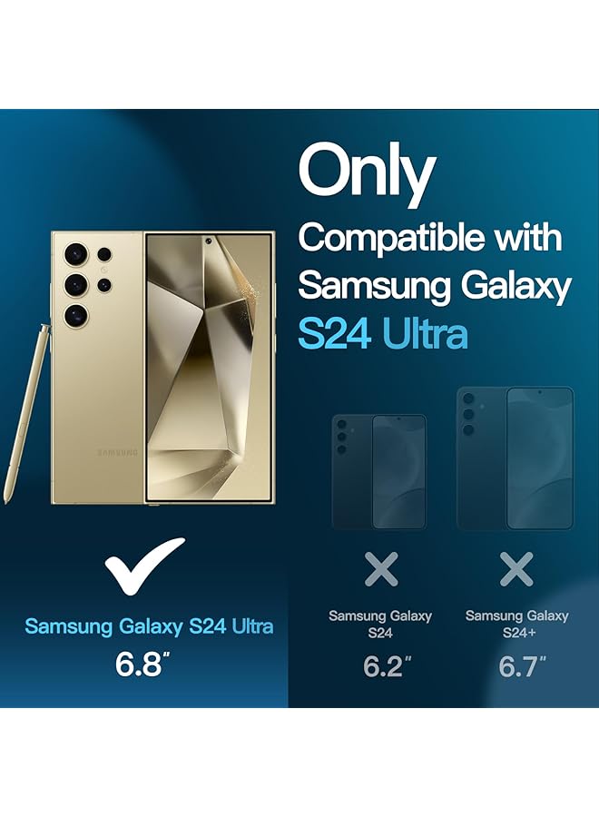 جي تيك واقي شاشة بتغطية كاملة لهاتف Samsung Galaxy S24 Ultra 5G مقاس 6.8 بوصة من الزجاج المقوى مع أداة تثبيت سهلة متوافقة مع معرف بصمة الإصبع، عبوة من 3 قطع شفافة عالية الدقة - Image 3