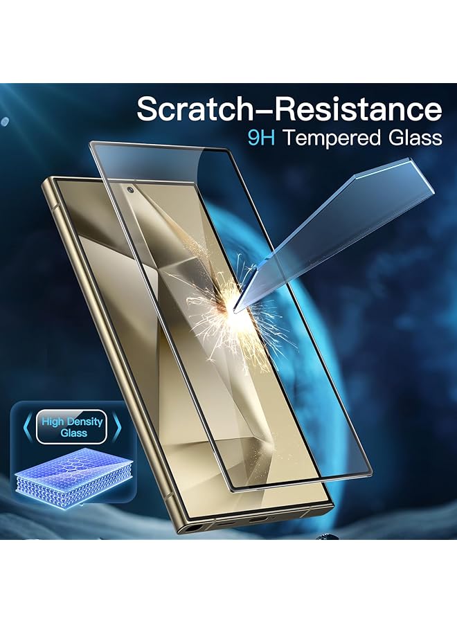 جي تيك واقي شاشة بتغطية كاملة لهاتف Samsung Galaxy S24 Ultra 5G مقاس 6.8 بوصة من الزجاج المقوى مع أداة تثبيت سهلة متوافقة مع معرف بصمة الإصبع، عبوة من 3 قطع شفافة عالية الدقة - Image 4