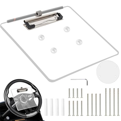 MOSNAI Golf Cart Steering Wheel Scorecard Holder with Pencil Holder & Clip Fit for Club Car DS & Precedent EZGO TXT & RXV Yamaha Golf Carts - Image 1