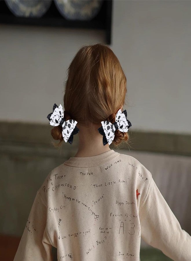 Miroksh 2pcs 3.5 in Glitter Cow Hair Bow Clips,Sparkly Black White Cow Print Bowknot Alligator Barrettes for Western Girls,Teens,Toddlers,Baby Birthday Party Dress Decor Accessories Gift - Image 4
