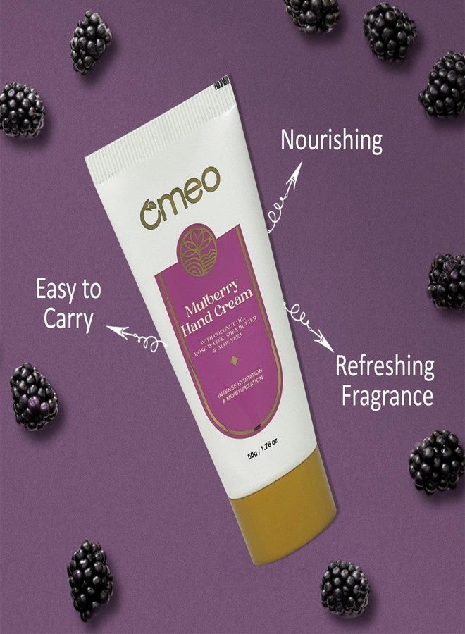 Omeo Mulberry Hand Cream 50g for Intense Hydration & Moisturized Skin with Coconut Oil, Shea Butter & Aloe Vera, Rose Water & Mulberry Extract | For Dry & Rough Hand, Cruelty Free | Women & Men - Image 2
