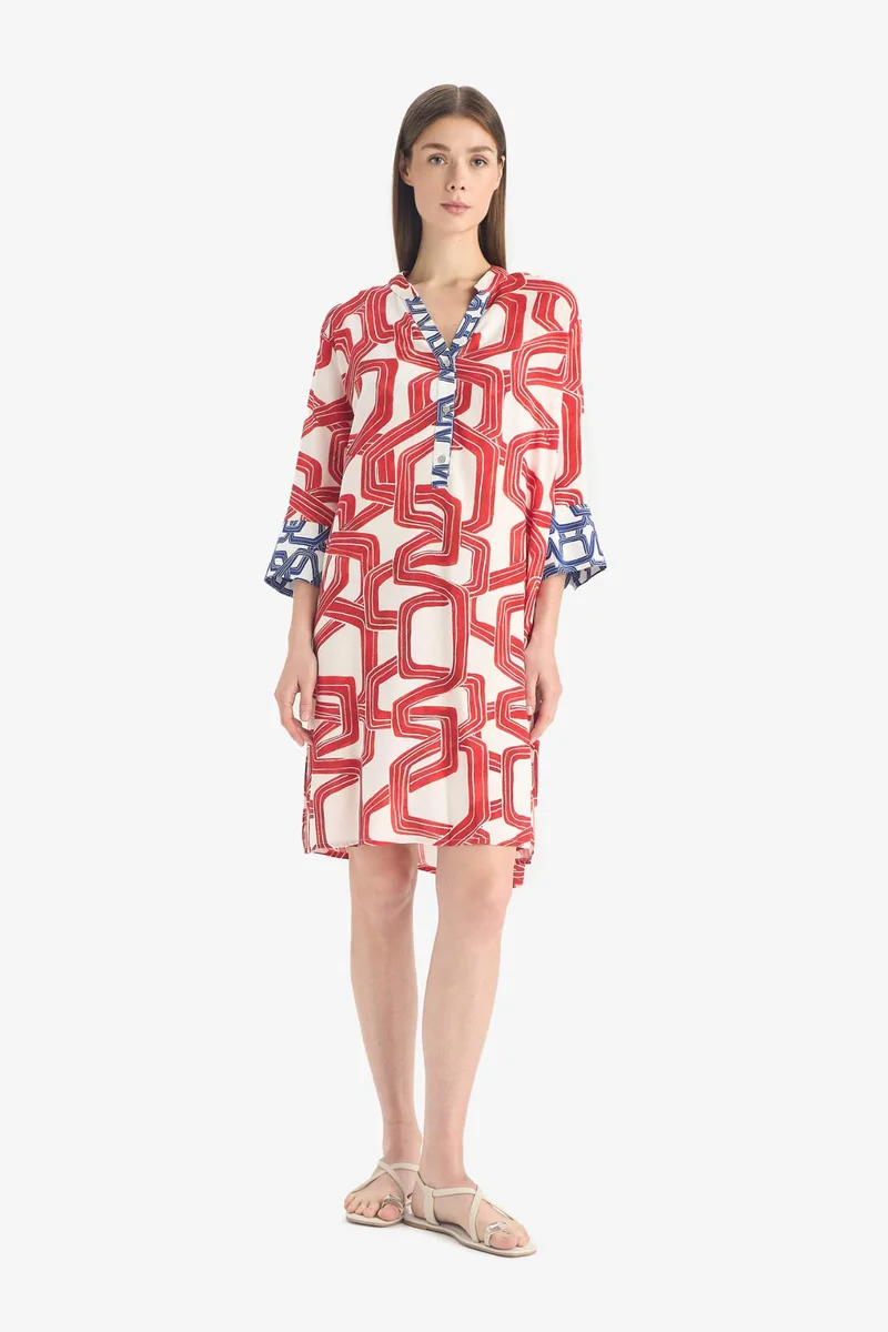 ديفاكتو Fall in Love Regular Fit Patterned Beach Wear