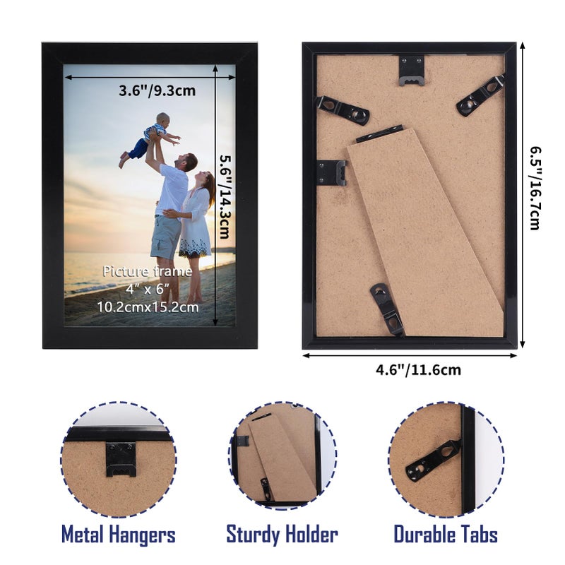 Hoikwo 18 Packs 4x6 Black Multi Picture Frames Set for Family Photos  Artwork  Light Weight Bulk 4 by 6 Frames Pack for Wall Hanging and Table  Stylish Picture Frames - Image 2