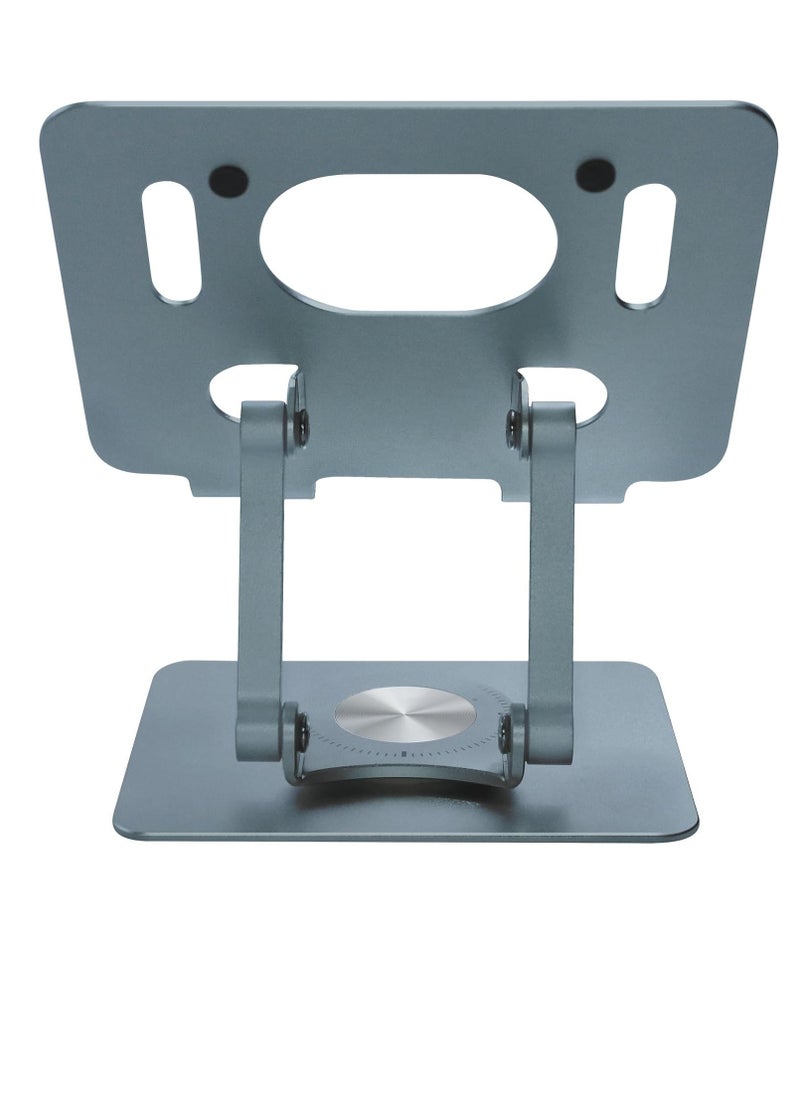 DCAF Adjustable Foldable Laptop Stand, 360 Degree Rotating Desktop Computer Tablet iPad Ergonomic Aluminum Elevated Table for 5-12 Inch Mobile Phone Screen, Grey...