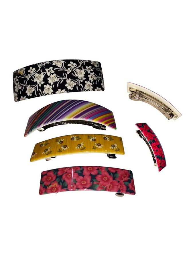 Nat Multicolor Printed Hair Backclips/Backpin For Women & Girls (4 Pcs) - Image 2