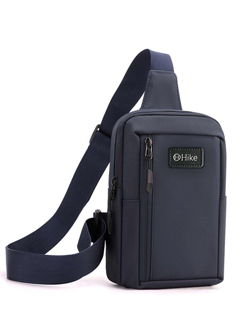 هايك Hike Unisex Cross Body Chest Bag Synthetic Water-Resistant Scratch Resistant Small Shoulder Sling Bag for Business Travel Outdoor Shopping, HK9004-BLUE - Image 2