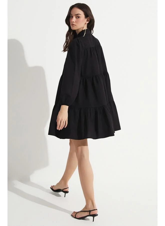 JUNE Black Tiered Dress