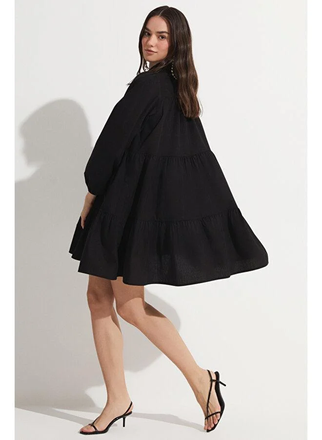 JUNE Black Tiered Dress