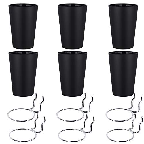Kuhome 6 Set Ring Style Pegboard Hooks with Pegboard Cups, Black, Stainless Steel & Plastic, Ideal for Craft Room, Work Bench, Garage - Image 3