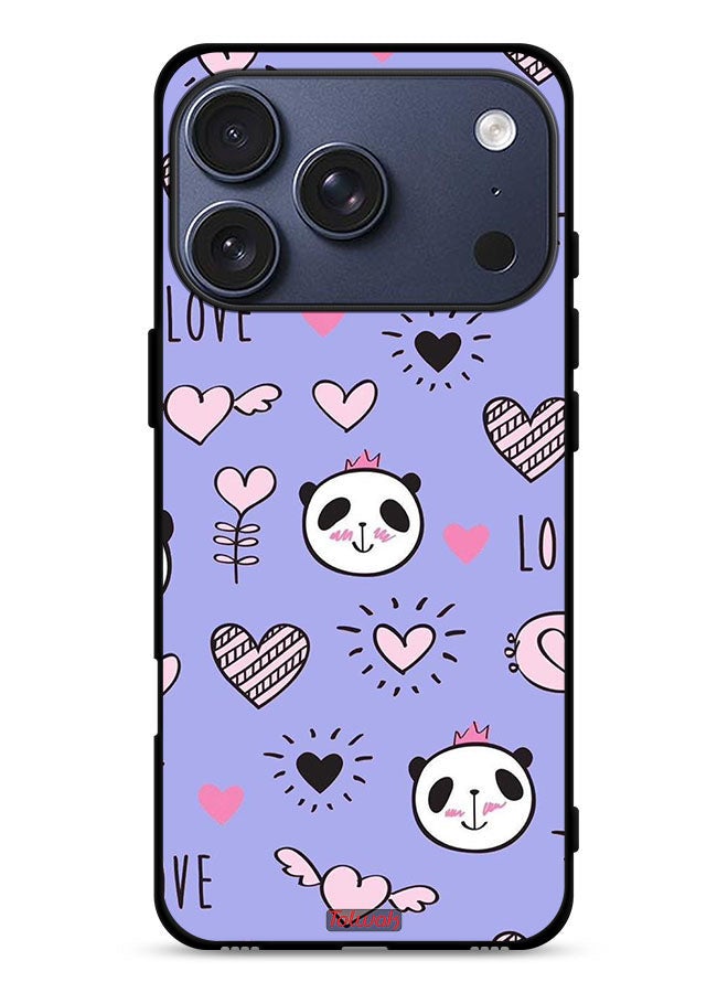 Tolwak Apple iPhone 17 Pro Protective Case Cover Love And Panda Doodle - Image 1