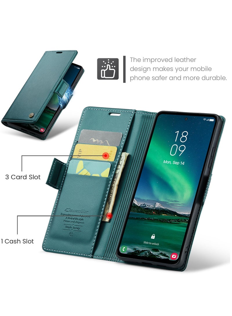 CaseMe For Samsung Galaxy A56 Cover, Soft PU Leather Shockproof Mobile Phone Wallet Case, Full Body Protective Flip Cover Magnetic Adsorption Back Cover  - Image 2