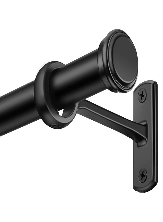SOMINS 1 Inch Curtain Rods for Windows 28 to 48, Outdoor Industrial Adjustable Drapery Rods, Indoor Rustic Curtain Pole with Brackets, Black, 28"-48" - Image 1