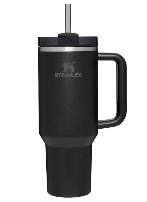 Stanley Quencher H2.0 FlowState Stainless Steel Vacuum Insulated Tumbler with Lid and Straw for Water, Iced Tea or Coffee, Smoothie and More, Black,40 oz,1.18L