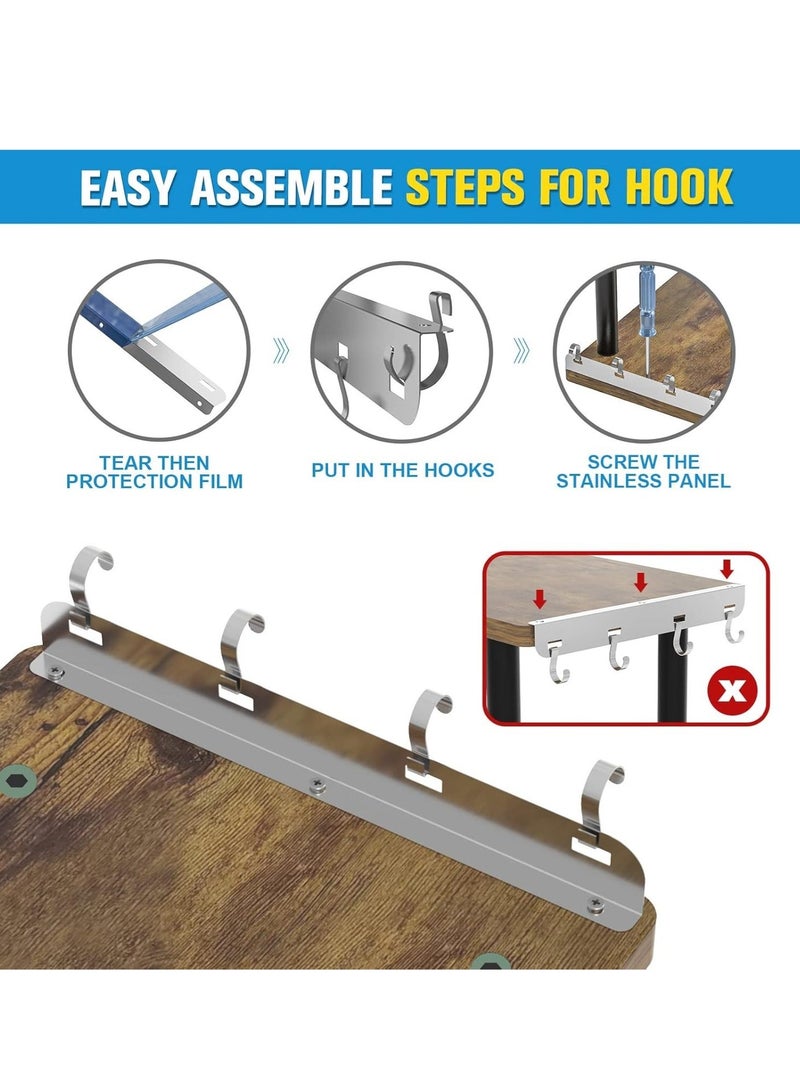 WALALLA 3 Tier Wood Metal Moveable Corner Shelf, Adjustable Countertop Organizer Organization Rack, Spice Rack, Home Display Rack, Cosmetic Storage Rack for Home, office - Image 5